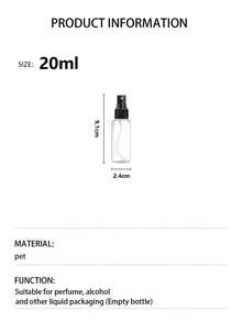 10pcs 20ml Reusable Transparent Plastic Perfume Spray Bottles, Portable Mini Plastic Spray Travel Containers - Clear - View 7