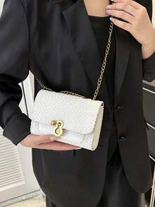 法式風格女士專屬包款2023新款,高端時尚單肩斜跨包 - 白色 - 查看 6