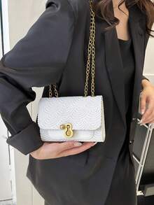 法式風格女士專屬包款2023新款,高端時尚單肩斜跨包 - 白色 - 查看 2
