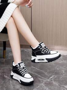 2023年冬季雪靴,配有毛絨襯裡和厚實保暖鞋底,時尚多變,適用於女性休閒運動服裝 - 黑色 - 查看 6