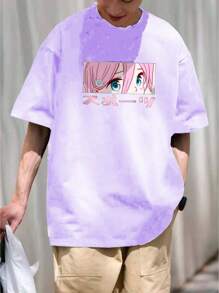 Camiseta Long Linne Trumbrl Anime Japão Streetwear Sweg Oversized Manga Curta Ombro Caido Oversized Life Style Unissex