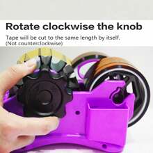CUTTRSZE 1pc Semi-Automatic Tape Cutting Machine, Multi-Color Selectable Tape Distributor, Simultaneous Cutting Of Multiple Rolls, Suitable For Double-Reel Cores With Inner Diameters Of 2.54 Cm And 7.62 Cm, Cutting Length 1.38 Inches (About 3.5 Cm) - Purple - View 7