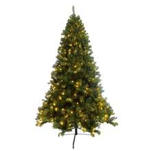 Pre-lit Christmas Tree 7.5ft Artificial Hinged Xmas Tree with 400 Pre-strung Led Lights Foldable Stand - 米色 - 查看 4