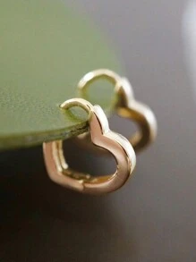 1 Pair Teen Fashion Heart Stud Earrings For Girls Gifts For Daily Decoration For Party Jewelry Birthday Gift