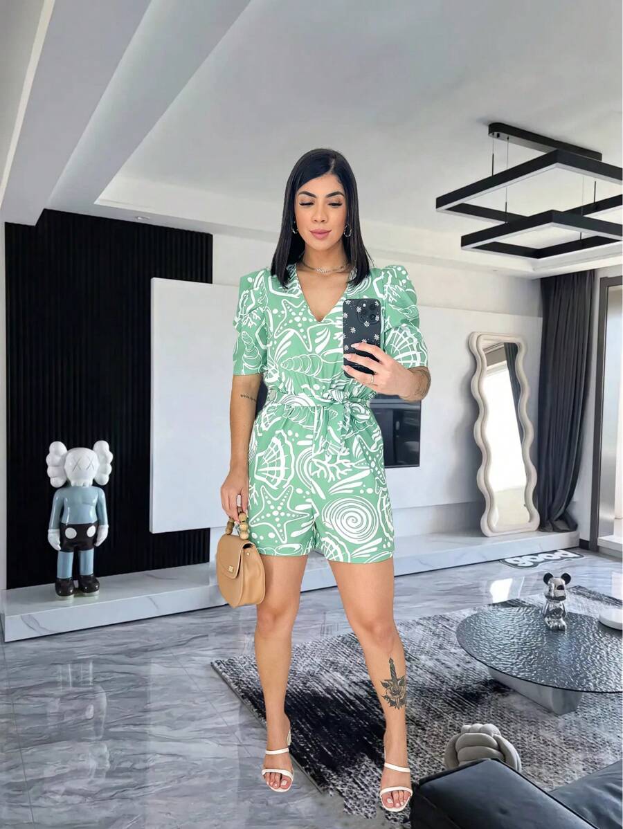 Women Jumpsuits - 薄荷綠 - 查看 1