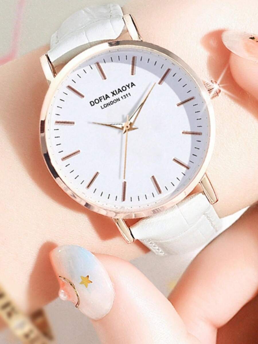 1 Pieza Reloj Blanco Para Mujer Para Uso Diario - Blanco - Ver 1