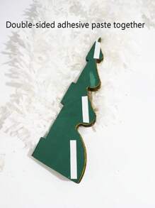 1 pièce Décoration d'arbre de Noël en nid d'abeille en papier, forme verte multicouche créative avec poudre scintillante, parfaite pour la décoration de scène de Noël - Vert - Voir 5