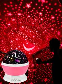 1pc Fantasy 7-Color Rotating Starry Sky Projection Light, USB & Battery Powered Dual-Use, Suitable As Christmas Night Light, Kid's Room Decor, Holiday Atmosphere Light, LED Romantic Starry Sky Moon Projector