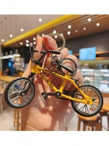 1pc Creative Mini Yellow Bicycle Keychain, Mountain Bike-shaped Key Chain For Couple Gift - Multicolor - View 1