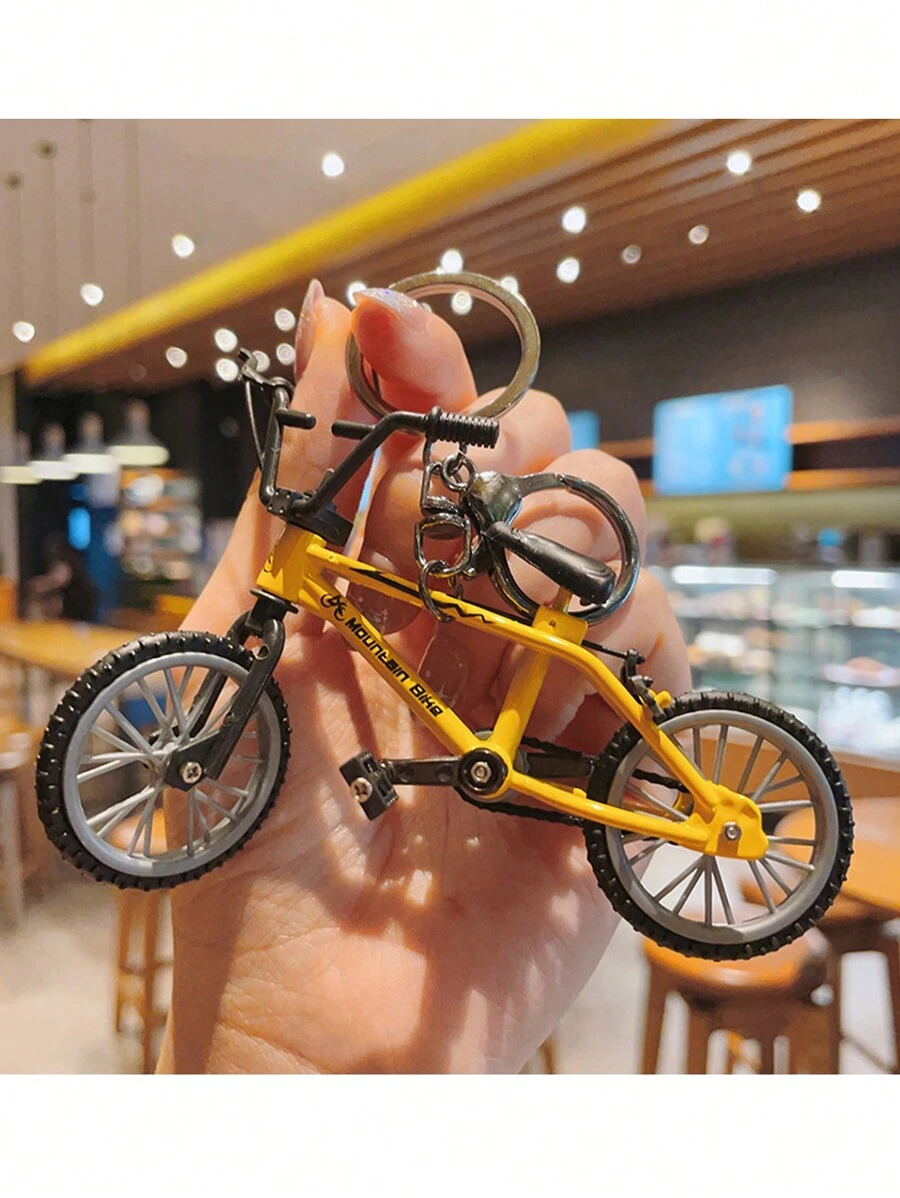 1pc Creative Mini Yellow Bicycle Keychain, Mountain Bike-shaped Key Chain For Couple Gift - Multicolor - View 1