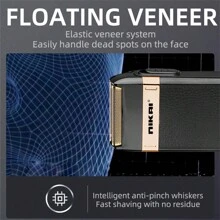 Cortapelo De Barba Nk-7708 Razor Con Usb, Reciprocating Razor Ipx4, Afeitadora Eléctrica A Prueba De Agua Para Hombres, Mini Afeitadora Eléctrica Portátil Recargable Con Cabezal De Afeitado Resistente Al Agua, Afeitadora De Viaje - Negro - Ver 5