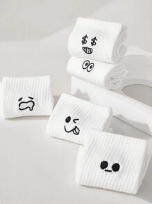 Vớ thủy thủ đoàn nữ Thêu Hoạt hình - trắng - Xem 2