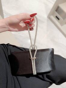 Bolso de noche elegante decorado con pedrería brillante, glamuroso y elegante, con incrustaciones de diamantes de imitación para señoras, bolso de cena para fiesta de chicas y mujeres, perfecto para fiestas, bodas, graduaciones o banquetes, ideal para regalar a mujeres