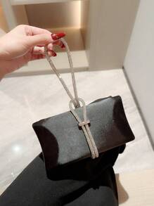 Bolso de noche elegante decorado con pedrería brillante, glamuroso y elegante, con incrustaciones de diamantes de imitación para señoras, bolso de cena para fiesta de chicas y mujeres, perfecto para fiestas, bodas, graduaciones o banquetes, ideal para regalar a mujeres