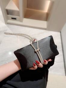 Bolso de noche elegante decorado con pedrería brillante, glamuroso y elegante, con incrustaciones de diamantes de imitación para señoras, bolso de cena para fiesta de chicas y mujeres, perfecto para fiestas, bodas, graduaciones o banquetes, ideal para regalar a mujeres