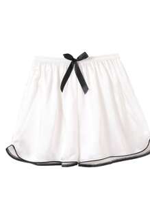 女士白色短款睡衣褲 - 白色 - 查看 1