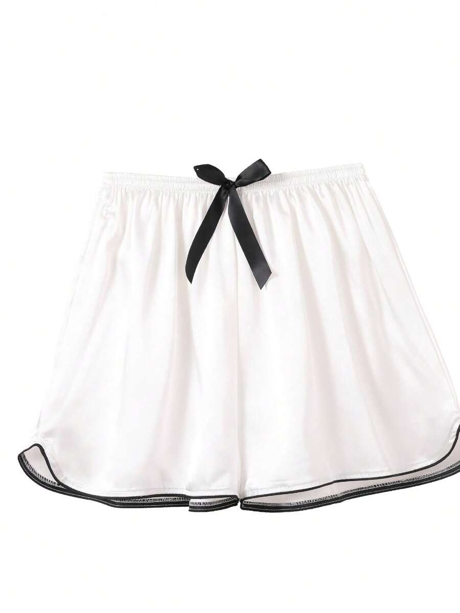 女士白色短款睡衣褲 - 白色 - 查看 1