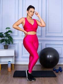 Women Sports Bras - 玫紅色 - 查看 5