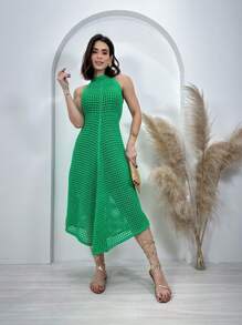 Women Sweater Dresses - màu xanh lá - Xem 1