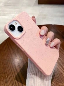 2pcs Wheat Straw Phone Cases, Minimalist Solid Color Phone Cases, Pink & White Phone Cases, Compatible With IPhone & Galaxy, 16, 16 Pro Max, 16 Pro, 16 Plus - Multicolor - View 4