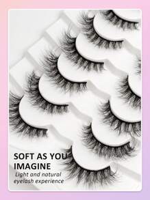 Asiteo Natural False Eyelashes 7 Pairs Natural Long Crisscross Faux Mink Lashes Natural Look  False Eyelashes