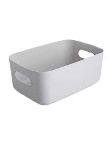 1pc Home Plastic Storage Box For Bathrooms And Kitchens Organizing - Grey - View 1