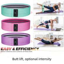 Elastisches Widerstandsband Für Das Hinterntraining Von Frauen, Yoga, Kniebeugen Und Heim-fitnessstudioausrüstungen Zur Fitnesstrainings Von Gesäßmuskeln, Abnehmen, Blitz-gradientenfarbe - Blau - Übersicht 2