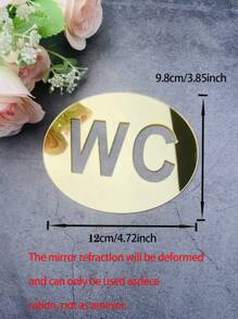 1 Chữ Cái Thiết Kế Gương Dán Tường Vàng PMMA Nhà Có Thể Tháo Rời Nhà Vệ Sinh Ký - Vàng - Xem 2