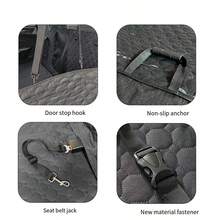 1pc Waterproof Pet Car Mat For Rear Seat, Full Coverage Pet Car Seat Cover, Automotive Accessories - Black - View 4