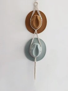 1 Máy Tính Boho Treo Mũ Giá Đỡ Người Tổ Chức Hiển Thị Mũ Khăn Gác Macrame Thảm Mũ Móc Treo Tường Lưu Trữ Phong Cách Bắc Âu - trắng - Xem 8