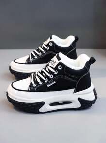 2023年冬季雪靴,配有毛絨襯裡和厚實保暖鞋底,時尚多變,適用於女性休閒運動服裝 - 黑色 - 查看 3