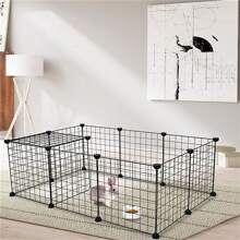 Pet Playpen, Small Animal Cage Indoor Portable Metal Wire Yard Fence for Small Animals, Guinea Pigs, Rabbits Kennel Crate Fence Tent