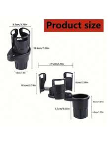 1pc Car Cup Holder Expander For Car Adapter Adjustable Multifunctional Dual Cup Holder With Phone Holder Aromatherapy Organizer Car Accessories - Black - View 3