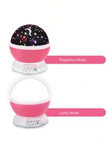 1pc Fantasy 7-Color Rotating Starry Sky Projection Light, USB & Battery Powered Dual-Use, Suitable As Christmas Night Light, Kid's Room Decor, Holiday Atmosphere Light, LED Romantic Starry Sky Moon Projector