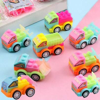 5/10/20/30 件 DIY 拼图积木汽车玩具工程车生日派对礼物皮纳塔派对礼品袋礼物、幼儿圣诞礼物、儿童生日、汽车活动