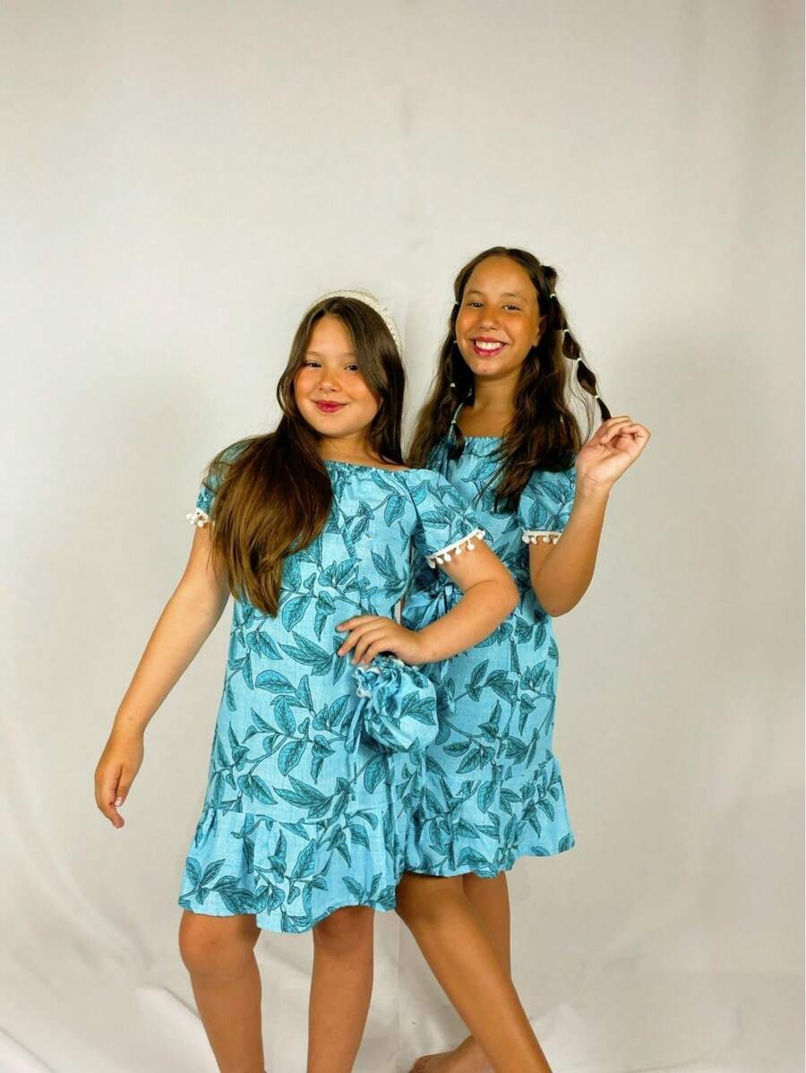 Young Girls Dresses - Blue - View 1