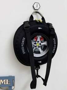 1入兒童卡通pvc蛋殼胎背包,帶拉鍊休閒背包 - 黑色 - 查看 7