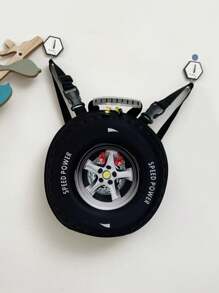 1入兒童卡通pvc蛋殼胎背包,帶拉鍊休閒背包 - 黑色 - 查看 5