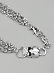 1 Pieza Cadena Para Pantalón De Hombre - Plateado - Ver 2