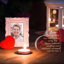 父母離世悼念禮物紅色紀念喪禮亞克力心形慰問禮物以悼念失去的愛人為紀念,用於桌上中心裝飾的紀念品、聖誕裝飾和聖誕禮物 - 白色 - 查看 4