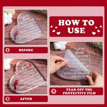 父母離世悼念禮物紅色紀念喪禮亞克力心形慰問禮物以悼念失去的愛人為紀念,用於桌上中心裝飾的紀念品、聖誕裝飾和聖誕禮物 - 白色 - 查看 6