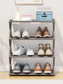1 件創意 X 型防塵鞋架,鋼管鞋架,易於組裝鞋收納架,家用門後鞋架 - 灰色 - 查看 3