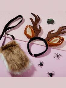 Spooktacular Creations Halloween Deer Headband With Fawn Tail Accesories Set, Antler Headband Reindeer Costume For Girls Women Halloween Dress Up Cosplay Party - Nhiều màu - Xem 9