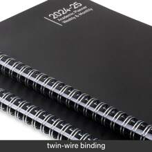 BUBU 2024-2025年月周日程表 - 包含待辦事項清單、記事、目標的月週排版,雙圈鐵絲裝訂,9" X 11" - 黑與白 - 查看 6