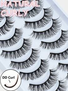 10 Đôi Mi Xoăn Rậm Lông Tự Nhiên Nối Dài Lông Tơ Nhân Tạo Kịch Tính 3D Chồn Mi Cây Nối Mi Dụng Cụ - màu đen - Xem 1