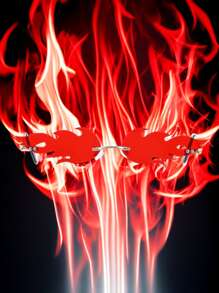 1pc Men Cyberpunk Style Racing Motorcycle Flame Design Gothic Red Flame Y2K Reflective Unframed Copper Fashion Fashion Glasses, Suitable For Street Photography, Outgoing, Styling For Summer Beach Vacation,Outdoor,Travel - Red - View 2