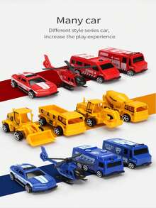 Fire Rescue Parking Lot Game For Kids With Slides And Interlocking Scenery Toy Children's Play Set - Red - View 3