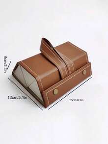 3格旅行眼鏡盒,可折疊懸掛眼鏡收納盒架,便攜式太陽眼鏡收納盒眼鏡托架y2k未來主義化妝品收納極簡風格 - 棕色 - 查看 4