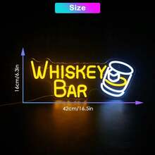 Whiskey Bar Neon Light Sign, Led Neon Lights Decoration For Wall - White - View 3