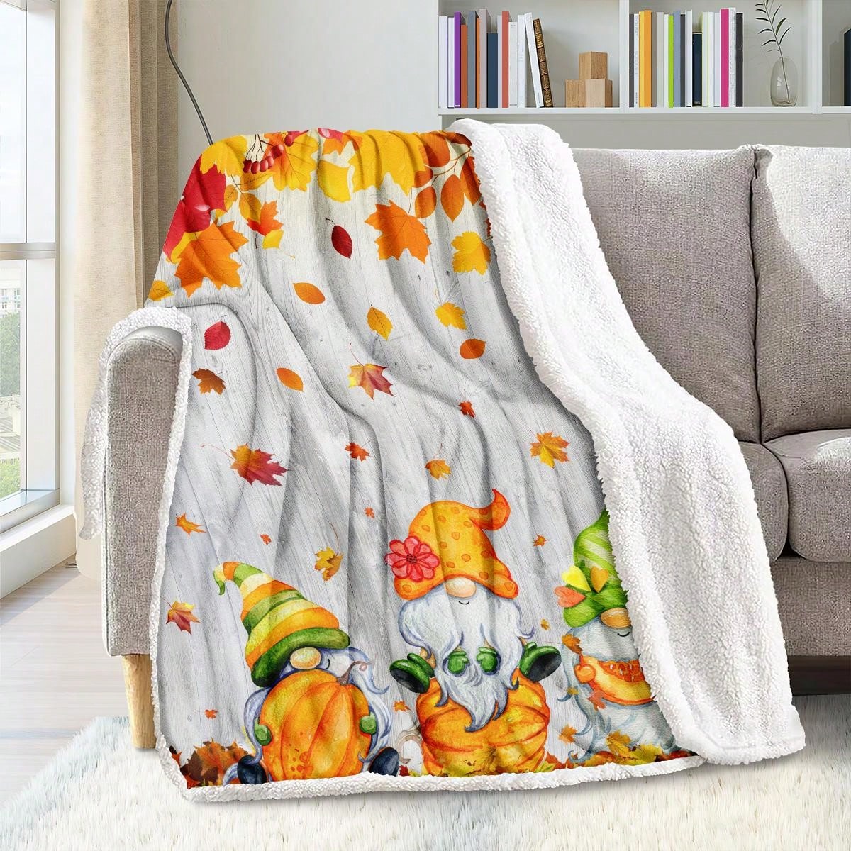 Halloween Überwurfdecke 127x152 Cm - Doppelseitig Mit Skelett-Muster